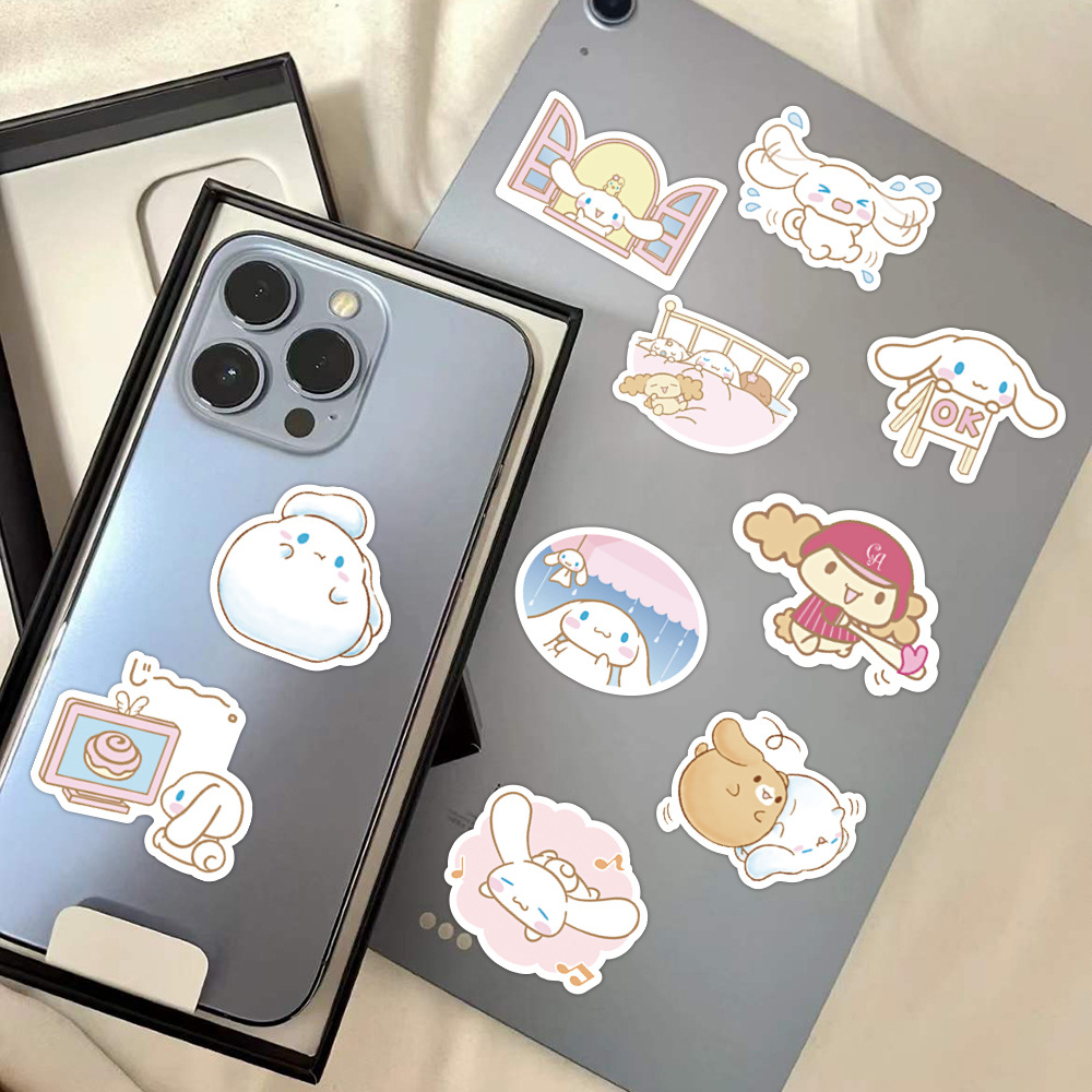 SANRIO Bộ 60 Hình Dán Hoạt Hình Cinnamoroll Trang Trí Laptop, Tủ Lạnh