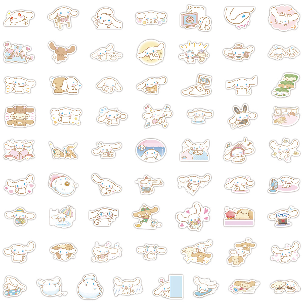 SANRIO Bộ 60 Hình Dán Hoạt Hình Cinnamoroll Trang Trí Laptop, Tủ Lạnh