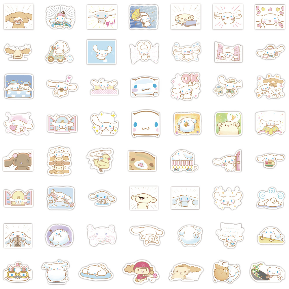 SANRIO Bộ 60 Hình Dán Hoạt Hình Cinnamoroll Trang Trí Laptop, Tủ Lạnh