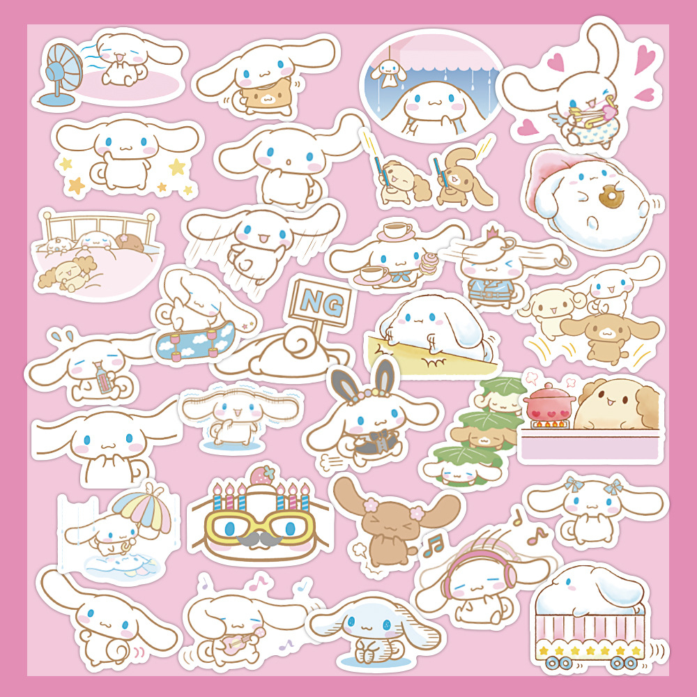 SANRIO Bộ 60 Hình Dán Hoạt Hình Cinnamoroll Trang Trí Laptop, Tủ Lạnh