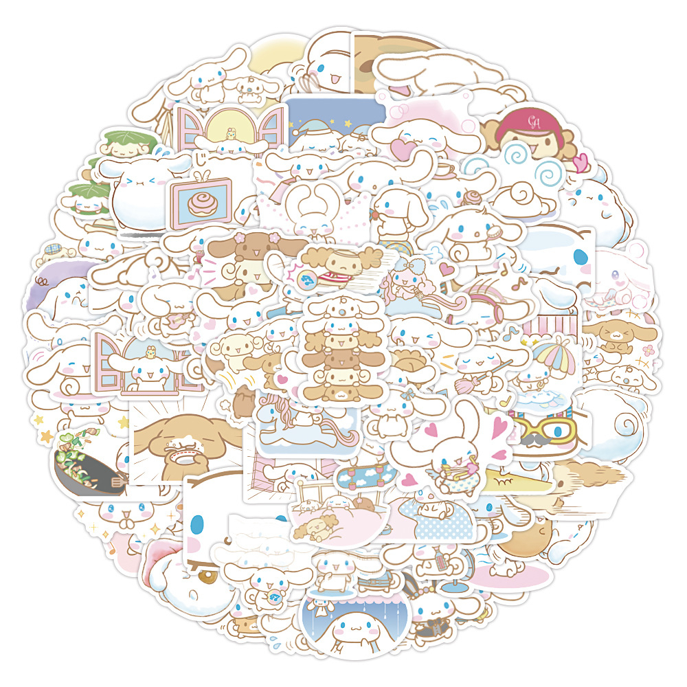 SANRIO Bộ 60 Hình Dán Hoạt Hình Cinnamoroll Trang Trí Laptop, Tủ Lạnh
