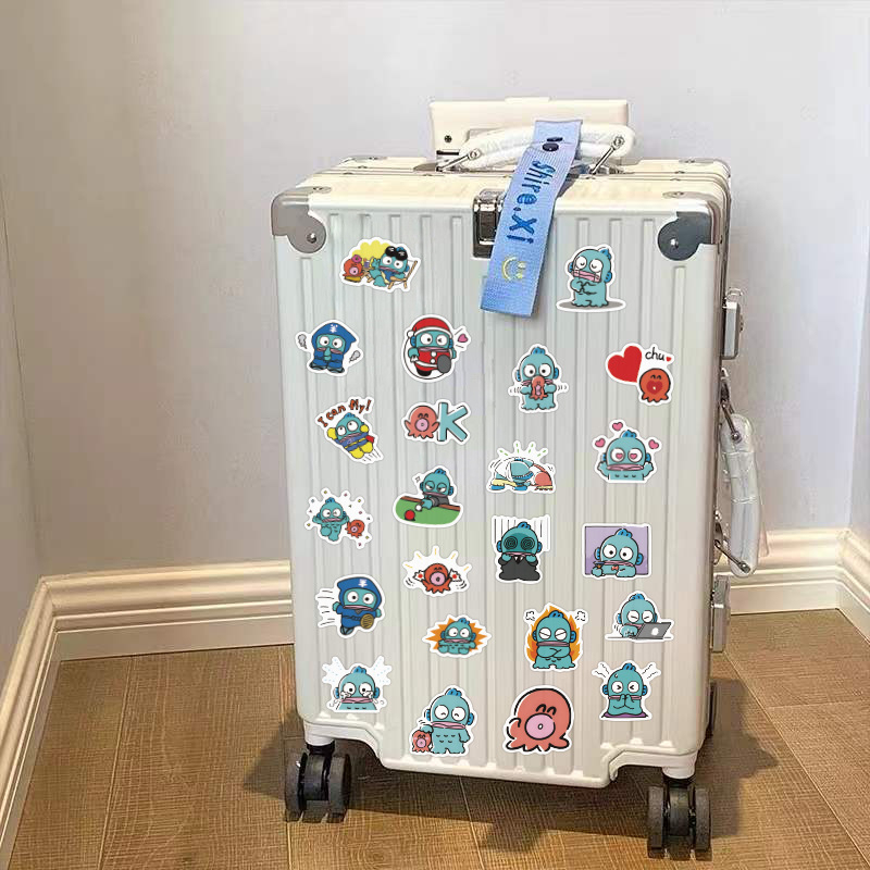 Bộ 60 Miếng Dán Chống Thấm Nước Hình Sanrio Hangyodon Dễ Thương Trang Trí Laptop Ghi Ta Vali Notebook