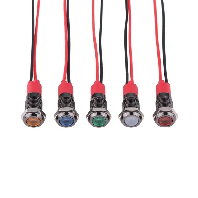 Set 1 Bộ Đèn LED Cảnh Báo 6MM IP67 6MM 8MM 10MM 12MM 12V Bằng Kim Loại Chống Thấm Nước Chuyên Dụng Cho Xe Hơi