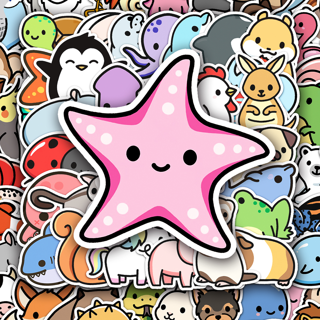Set 100 Sticker Hoạt Hình Đáng Yêu Dán Ván Trượt