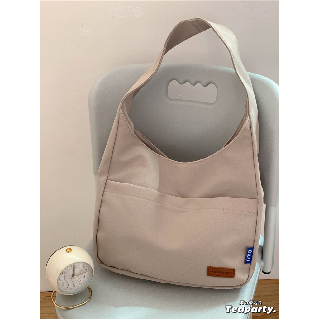 Túi tote Đeo Vai Màu Trơn Sức Chứa Lớn Phong Cách Hàn Quốc Cho Nữ