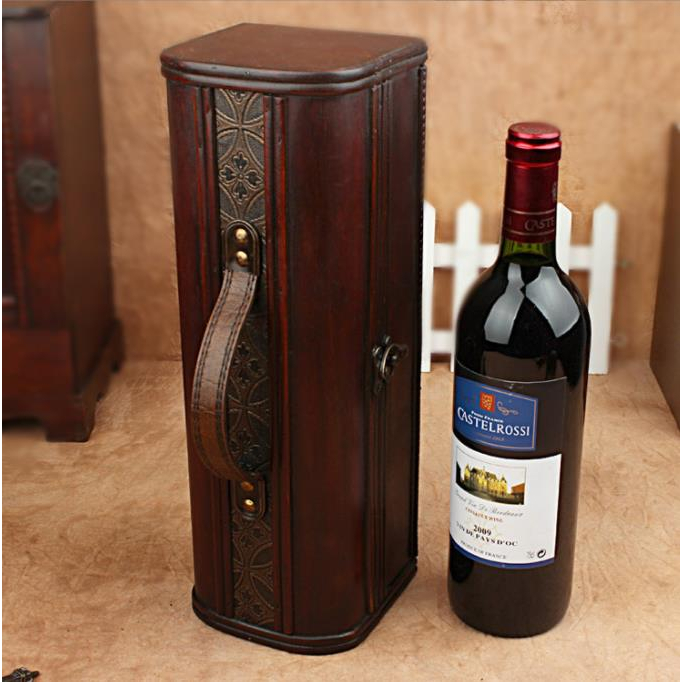 Hộp Gỗ Đựng Rượu Vang Đỏ Phong Cách Vintage