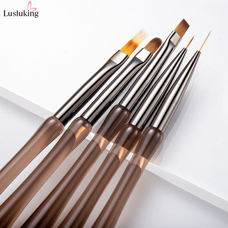 Cọ Vẽ Móng Tay Nối Dài Gel Uv Acrylic Màu Nâu Đậm Diy