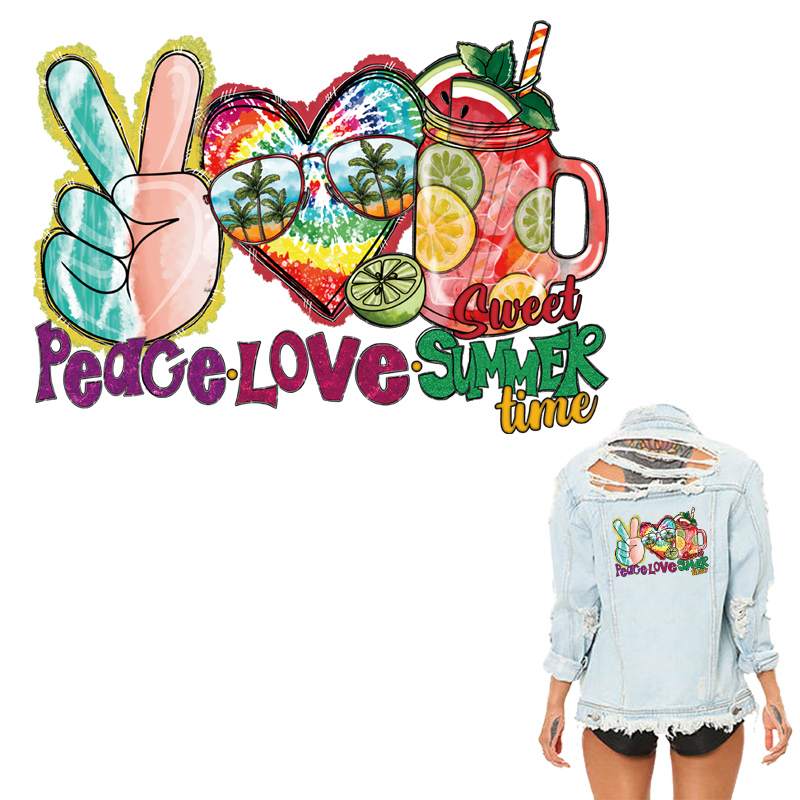 Miếng Dán Chuyển Nhiệt Thời Gian Mùa Hè Cho Quần Áo Hoodie Dạng Ấn Parches Ropa Diy