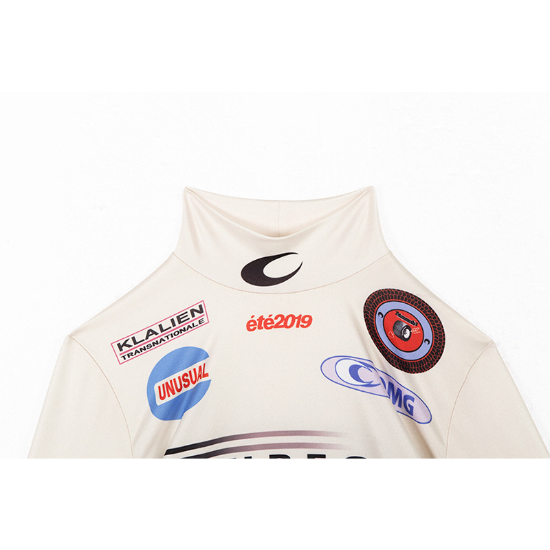 Klalien Áo Thun Dáng Ôm Co Giãn In Họa Tiết Kiểu Harajuku Đường Phố Cá Tính