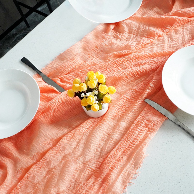 Khăn Trải Bàn Vải Voan 0.9 * 1.8M Nhiều Màu Có Tua Rua Trang Trí Tiệc Cưới / Sinh Nhật