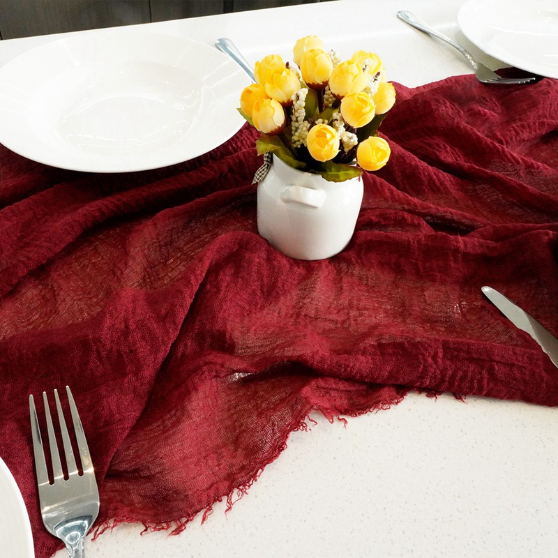 Khăn Trải Bàn Vải Voan 0.9 * 1.8M Nhiều Màu Có Tua Rua Trang Trí Tiệc Cưới / Sinh Nhật