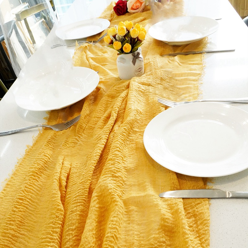 Khăn Trải Bàn Vải Voan 0.9 * 1.8M Nhiều Màu Có Tua Rua Trang Trí Tiệc Cưới / Sinh Nhật