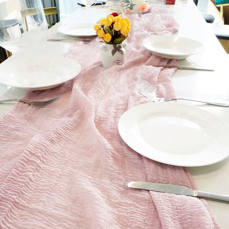 Khăn Trải Bàn Vải Voan 0.9 * 1.8M Nhiều Màu Có Tua Rua Trang Trí Tiệc Cưới / Sinh Nhật