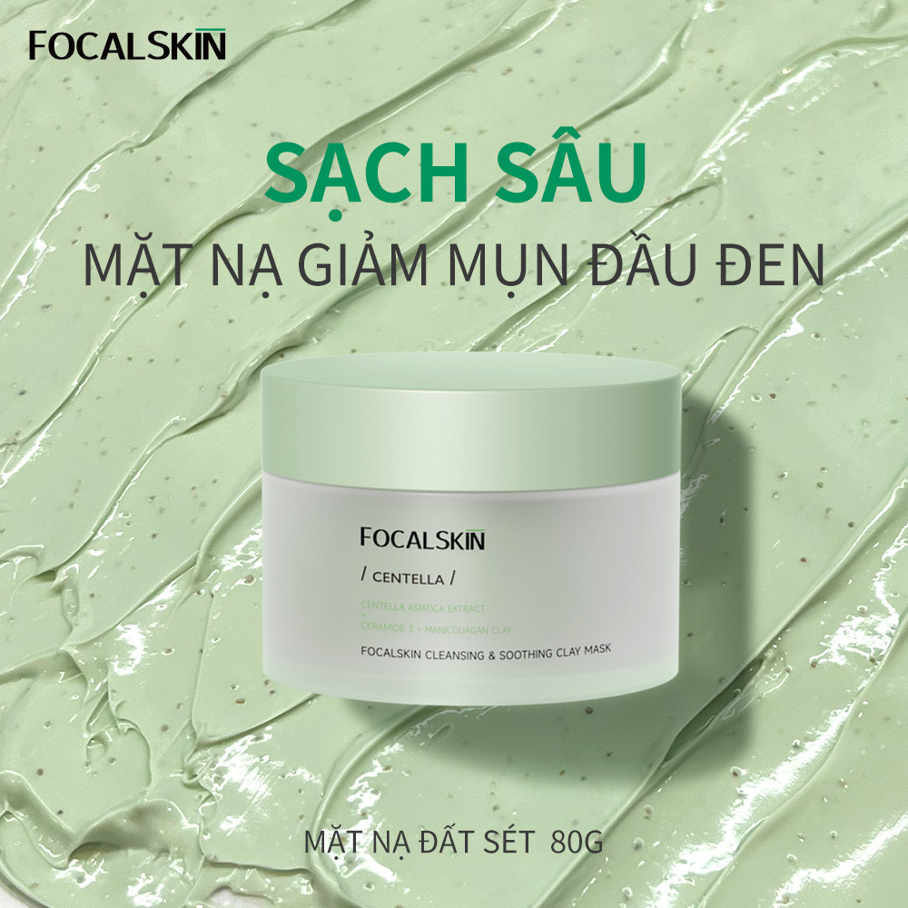 FOCALSKIN Mặt Nạ Đất Sét RAU MÁ Chăm Sóc Da Dưỡng Ẩm Kiểm Soát Dầu 80g/7g