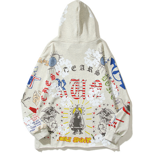 Áo hoodie cotton In Hình Đốm Gỗ Thời Trang Thu Đông Dành Cho Nam Nữ