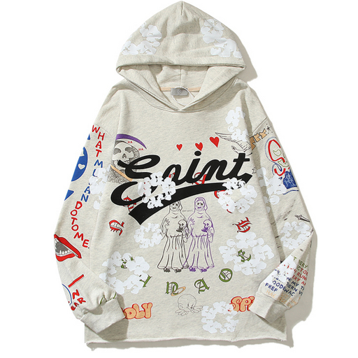 Áo hoodie cotton In Hình Đốm Gỗ Thời Trang Thu Đông Dành Cho Nam Nữ