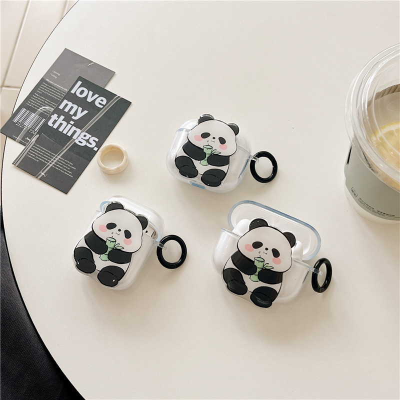Vỏ Bảo Vệ Hộp Sạc Tai Nghe AirPods 1 2 3 Pro 2 12 Bằng TPU Họa Tiết Hoạt Hình Gấu Trúc Dễ Thương