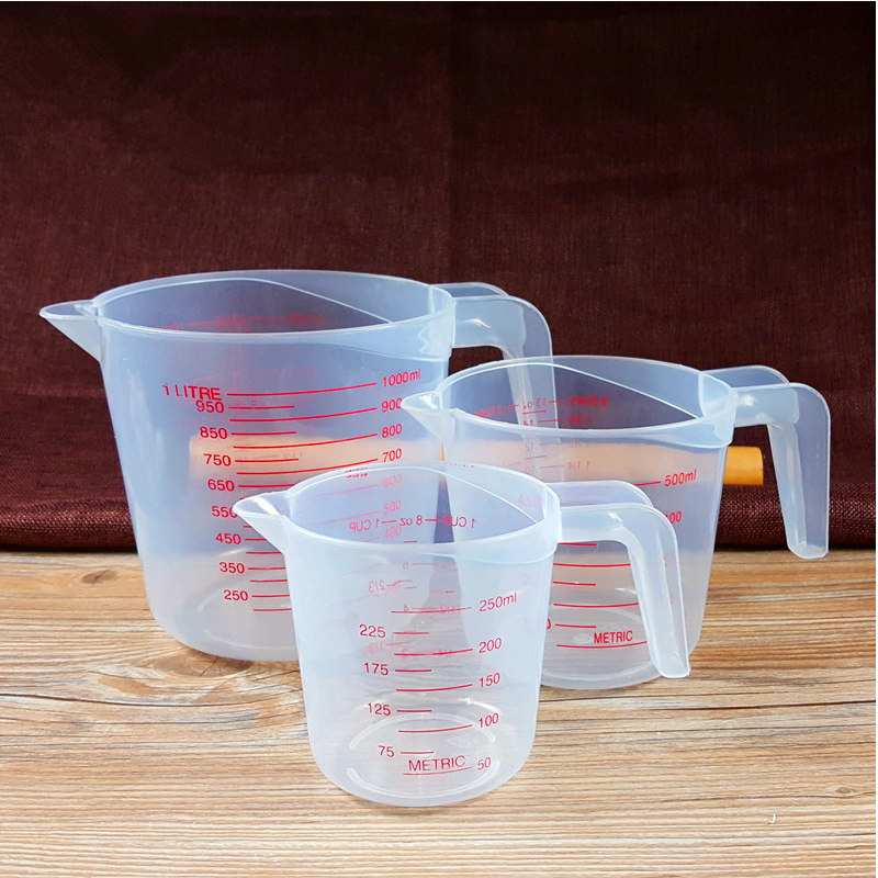 Cốc Đong Bằng Nhựa Trong Suốt Có Tay Cầm Thể Tích 250ml