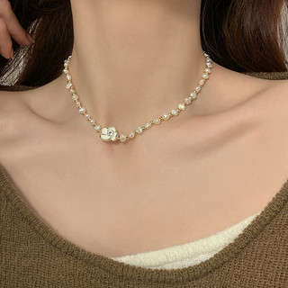 Vòng cổ Ngọc Trai Mặt Hoa Thời Trang