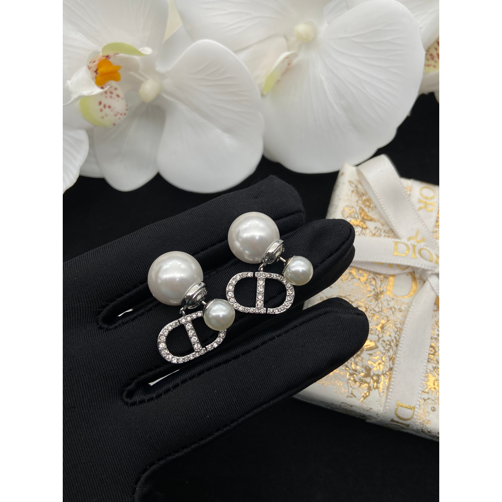 Khuyên Tai Bạc Đính Ngọc Trai Kích Thước Chữ Cái Phong Cách Thường Ngày Và Đa Dạng Mới