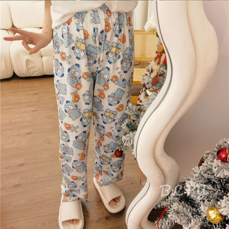 BLTY Quần Ngủ Dáng Rộng In Hình Cá Hoạt Hình Thời Trang Xuân Thu Mặc Ở Nhà Điều Hòa Không Khí Giản Dị Dành Cho Bạn