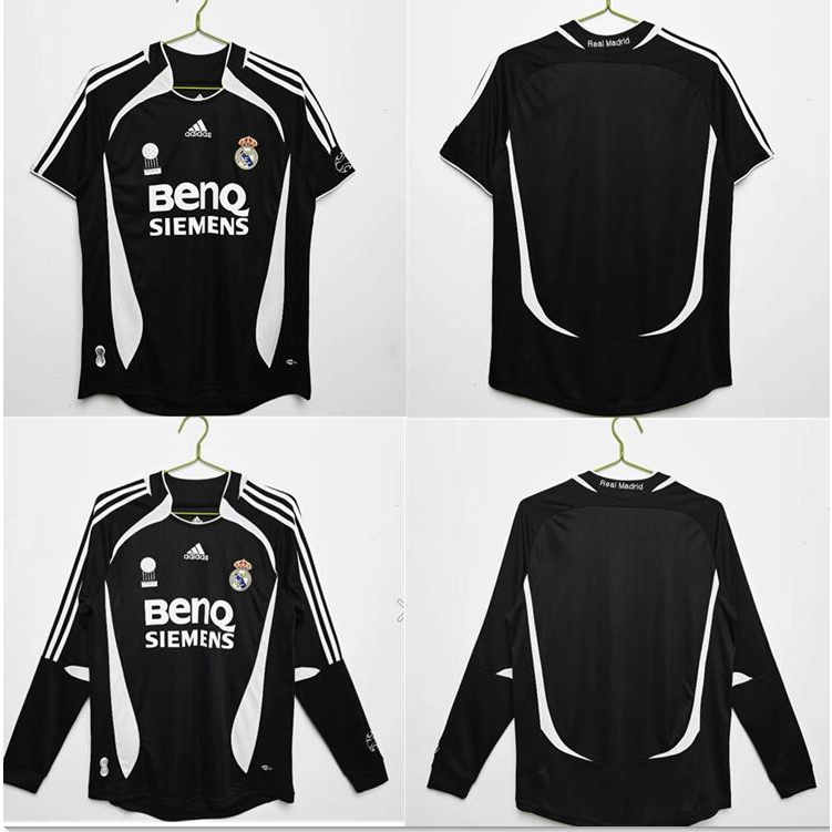 Áo Thun Bóng Đá Tay Ngắn Và Dài Màu Đen Đội Tuyển Real Madrids888  Size S-2XL