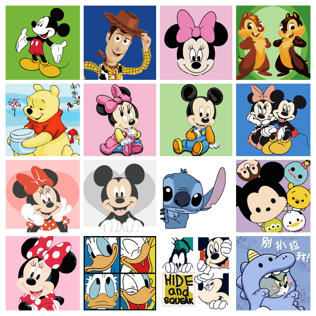 Tranh Sơn Dầu 20*20cm Họa Tiết Hoạt Hình Disney Độc Đáo