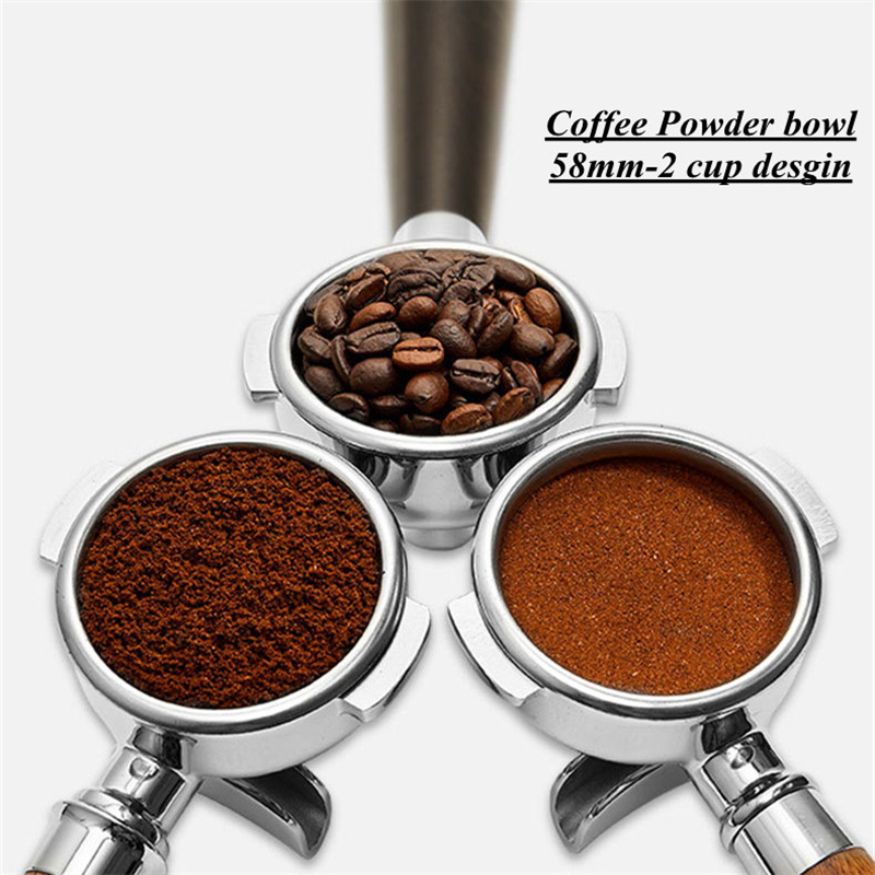 1pc 58mm Cà Phê Không Đáy Portafilter Fine Giá Đỡ Tiếp Liệu Phần