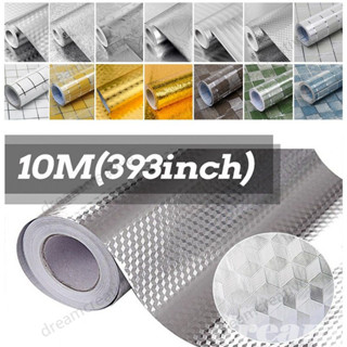 10m Nhà Bếp Chống Dầu Giấy Dán Tường Lá Nhôm Chống Thấm Nước Dán Bếp Tủ Tự Làm Dính Dán Tường HOT Chống Dầu Miếng Dán