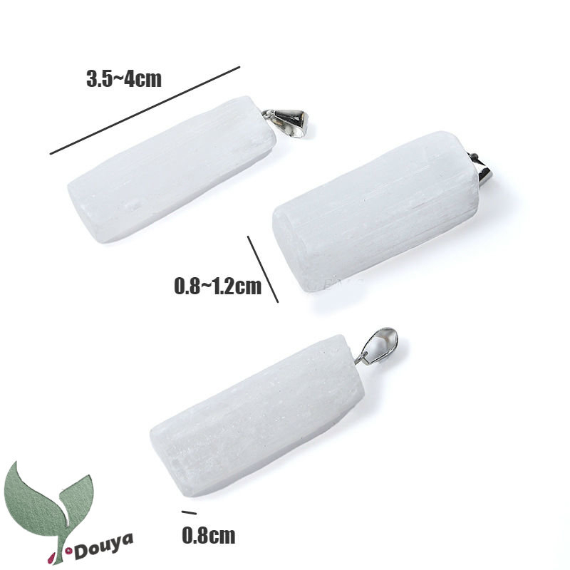 1 Mặt Dây Chuyền Pha Lê Selenite Tự Nhiên Làm Sạch Từ Negativity Giảm Căng Thẳng Và Lo Lắng - Đi Kèm Dây