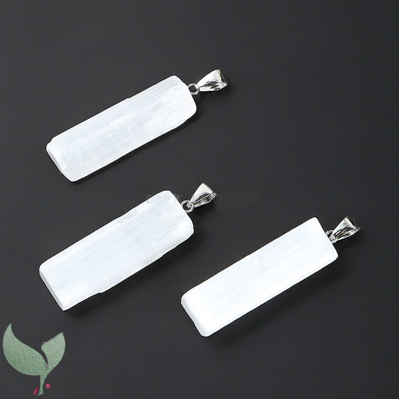1 Mặt Dây Chuyền Pha Lê Selenite Tự Nhiên Làm Sạch Từ Negativity Giảm Căng Thẳng Và Lo Lắng - Đi Kèm Dây