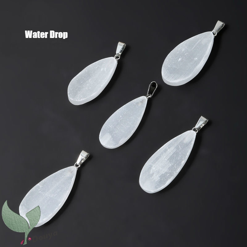 1 Mặt Dây Chuyền Pha Lê Selenite Tự Nhiên Làm Sạch Từ Negativity Giảm Căng Thẳng Và Lo Lắng - Đi Kèm Dây
