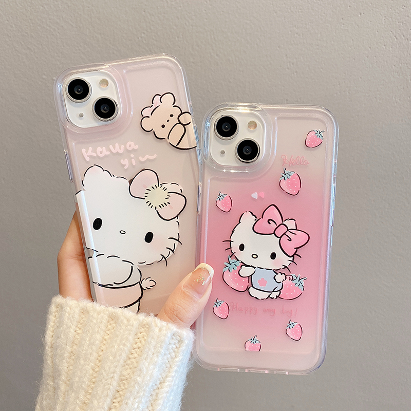 Ốp Điện Thoại TPU Mềm Trong Suốt Hình Gấu Nâu / Cún Con Có Đệm Khí Cho iPhone 14 11 Plus X XS XR 12 13 Pro Max