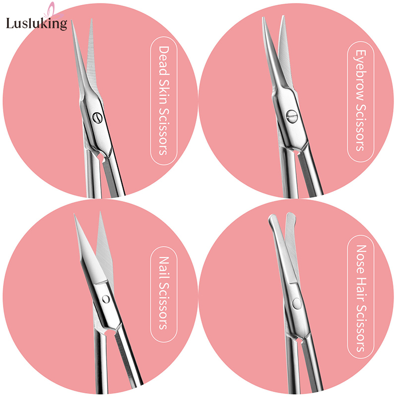 Lusluking Kéo cắt tỉa lông mũi/ móng tay Lusluking chất liệu thép không gỉ