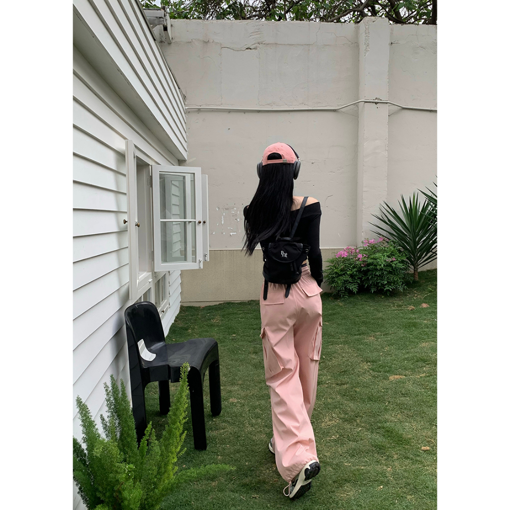 QADCOL Áo Thun Dài Tay Một Dây Rút Một Bên Vai In Họa Tiết Thời Trang Dành Cho Nữ