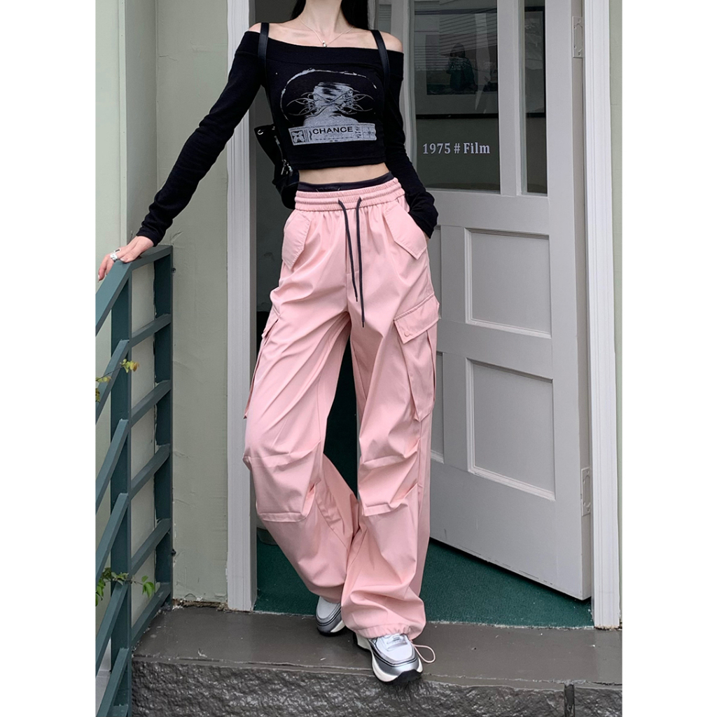 QADCOL Áo Thun Dài Tay Một Dây Rút Một Bên Vai In Họa Tiết Thời Trang Dành Cho Nữ