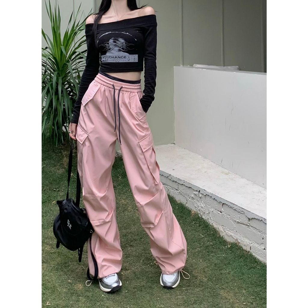 QADCOL Áo Thun Dài Tay Một Dây Rút Một Bên Vai In Họa Tiết Thời Trang Dành Cho Nữ