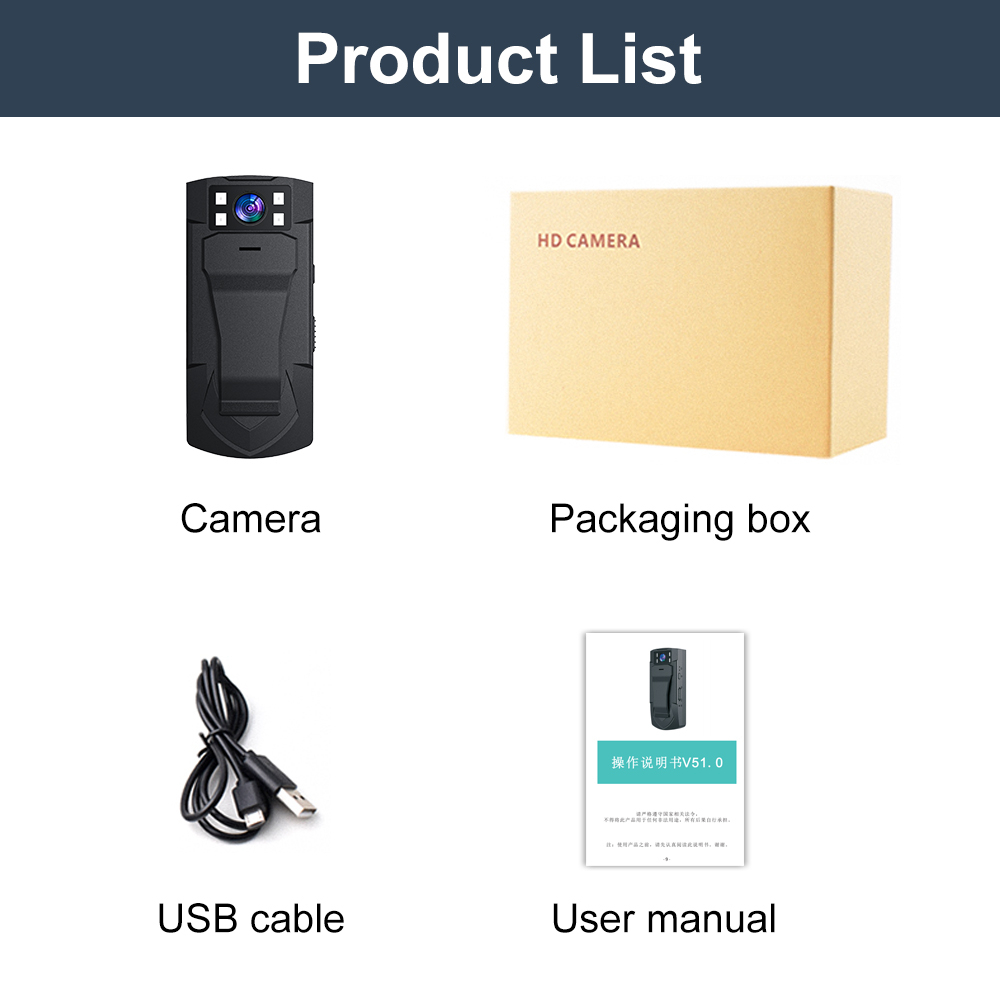 Máy Quay Mini 1080P Kỹ Thuật Số Phát Hiện Chuyển Động Ban Đêm