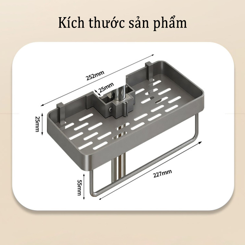 Giá Đựng Đồ Dùng Nhà Tắm Gắn Tường Không Cần Khoan Tiện Dụng