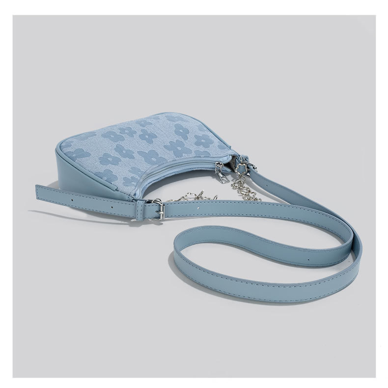 Ielgy Túi Đeo Chéo Dây Xích Đính Hoa Chất Lượng Cao