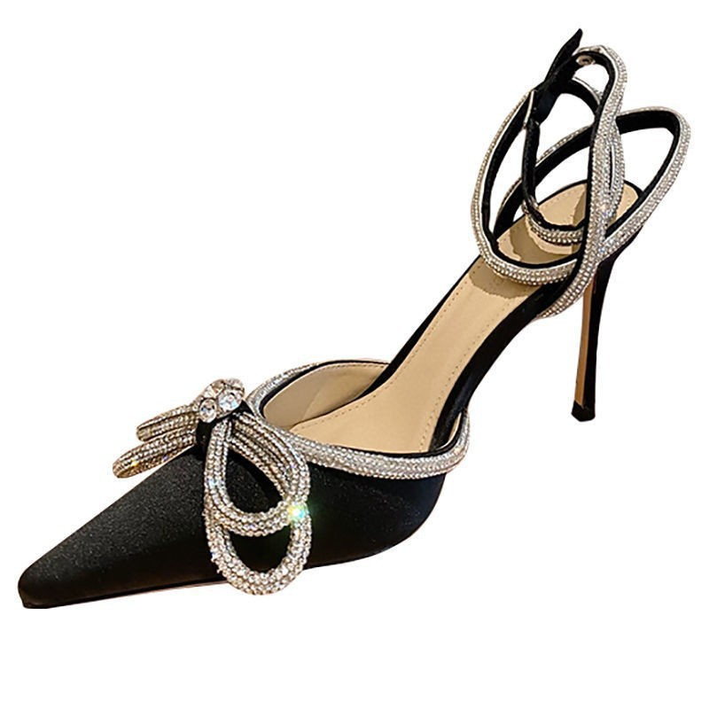 Xăng đan Cao Gót Hở Ngón Đính Đá Hình Ngôi Sao / Trái Tim Màu Bạc Thời Trang Cho Nữ