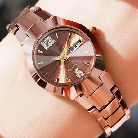 Đồng Hồ Nữ Chính Hãng Dây Thép Lưới Cao Cấp Thời Trang Mặt Đính Đá Đẹp Sang Chảnh