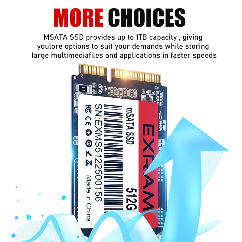 Ổ Cứng SSD mSATA 128GB 256GB 512GB 1TB 510MB / s Cho Máy Tính