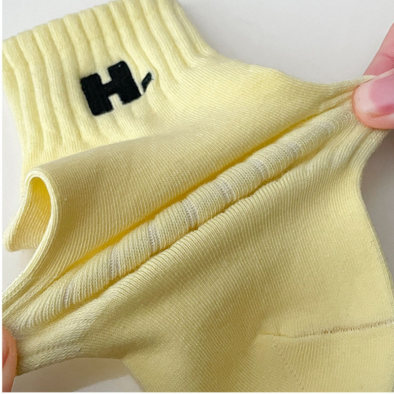 Tất cotton FHYL cổ ngắn thoáng khí phong cách thời trang Hàn Quốc