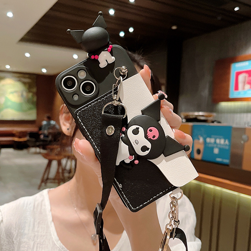 Ốp Điện Thoại Có Ngăn Đựng Thẻ Hình kuromi Cho oppo a78 5g a58 4g a16 a17 a96 a76 reno 10 8t 6 5g 5f Mềm