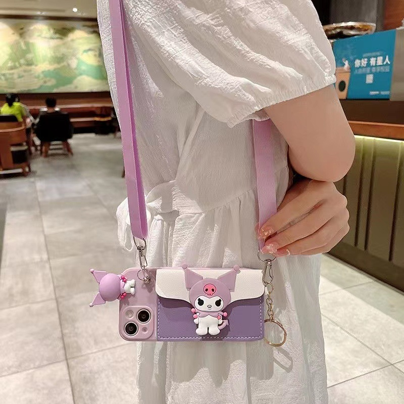 Ốp Điện Thoại Có Ngăn Đựng Thẻ Hình kuromi Cho oppo a78 5g a58 4g a16 a17 a96 a76 reno 10 8t 6 5g 5f Mềm