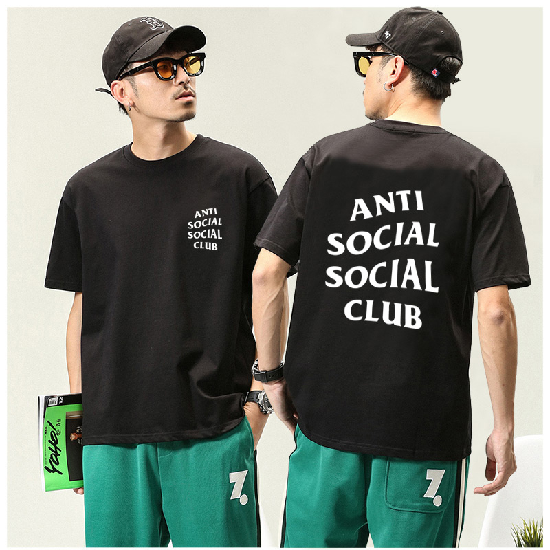 Áo Thun Cotton Tay Ngắn In Chữ Anti Social Club Phong Cách Hip Hop Đường Phố Cho Nam Và Nữ Size S-6XL 1469A