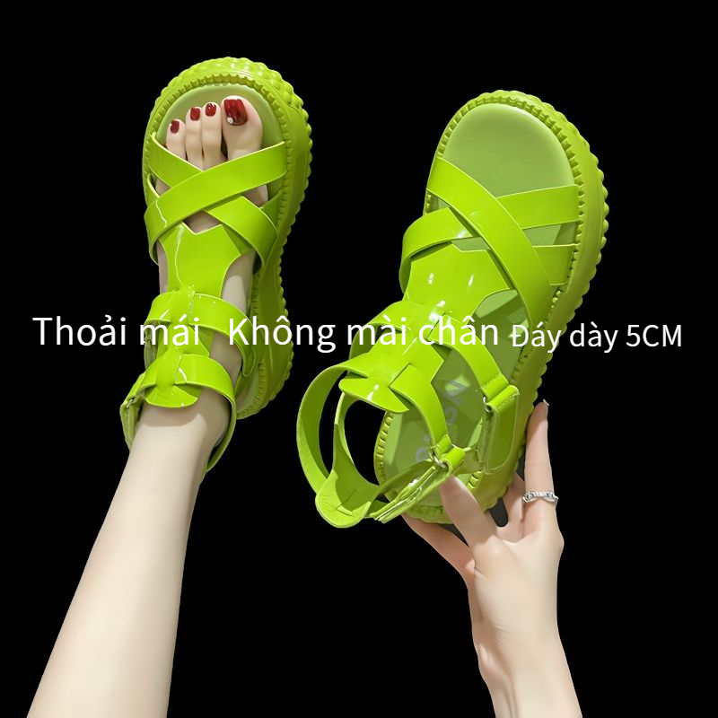 Giày Sandal Đế Dày Chống Trượt Thời Trang Mùa Hè Hàn Quốc 2023 Cho Nữ
