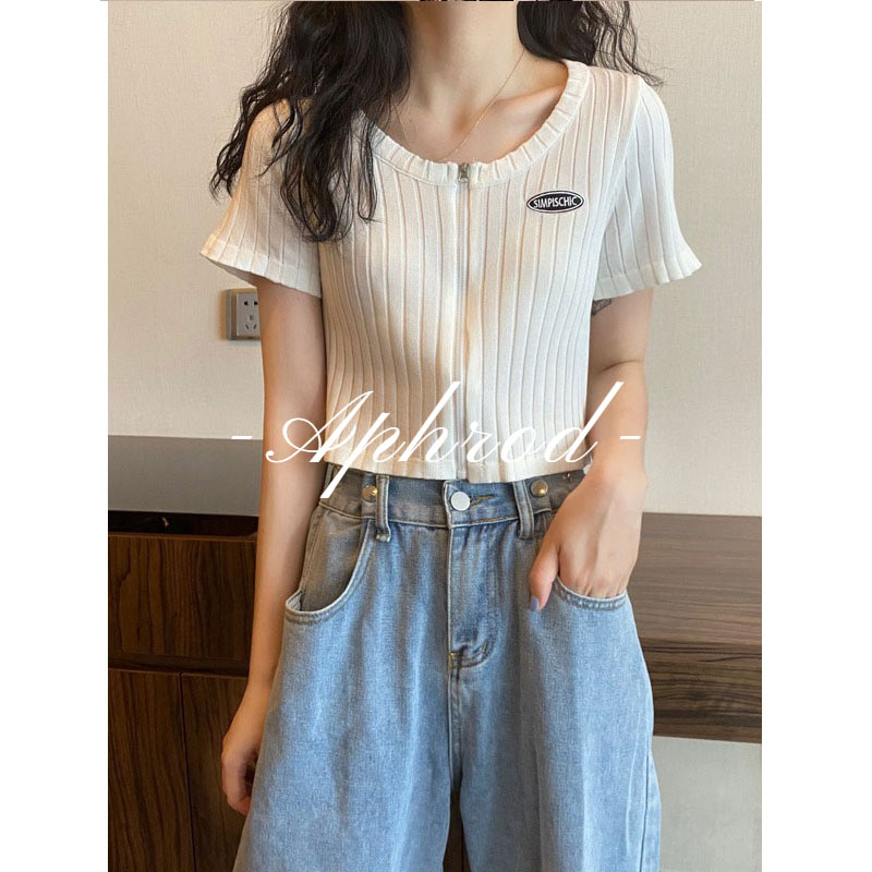 Aphrod Áo Thun Dệt Kim Lụa Băng Cảm Giác Thời Trang Hot Girl Cho Nữ