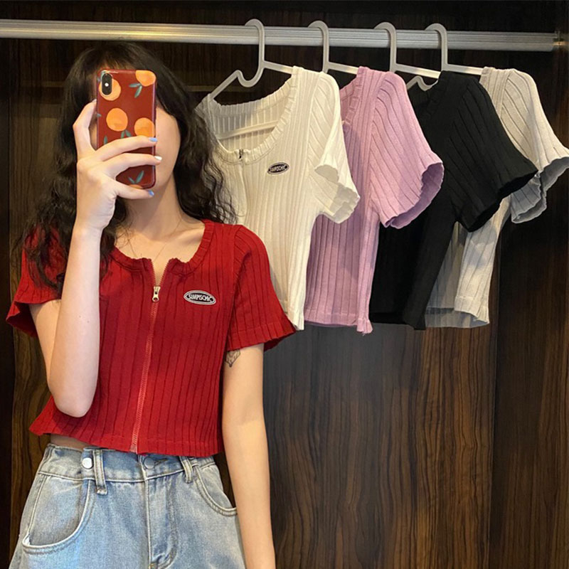 Aphrod Áo Thun Dệt Kim Lụa Băng Cảm Giác Thời Trang Hot Girl Cho Nữ